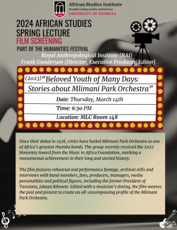 2024 African Studies Spring Lecture Film Screening