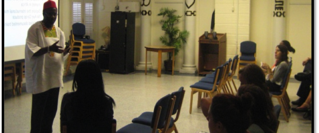 Speaker and Attendees photograph at a past Apero Brown Bag Lecture